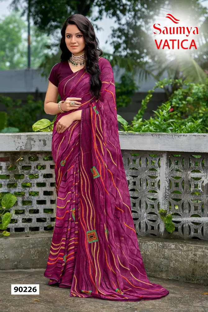 Vatica By Saumya Georgette Printed Daily Wear Saree Wholesale Shop In Surat